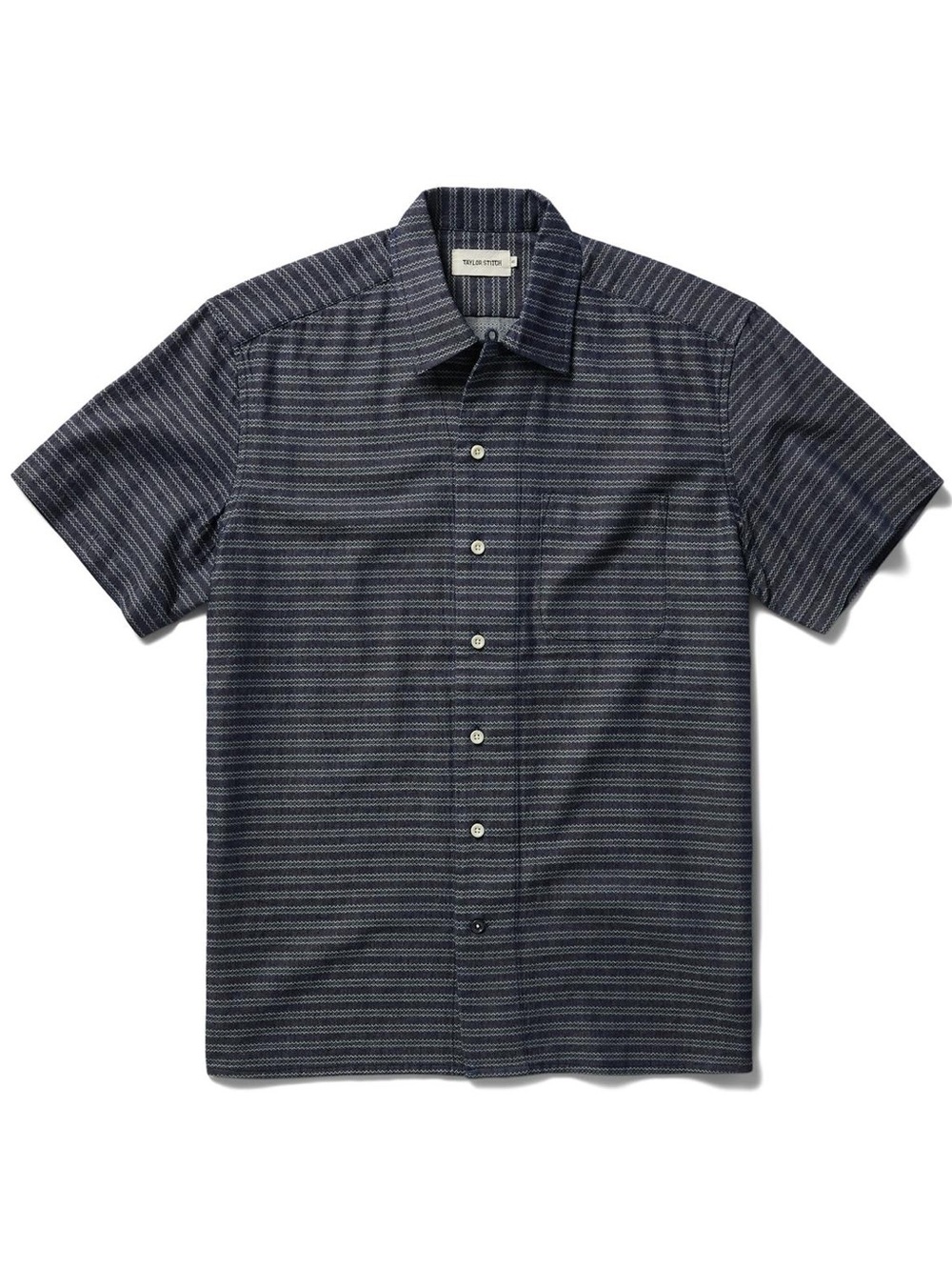 Taylor Stitch The Hawthorne Shirt Navy Dobby 100% Organic Cotton Mens 44 XL Camp